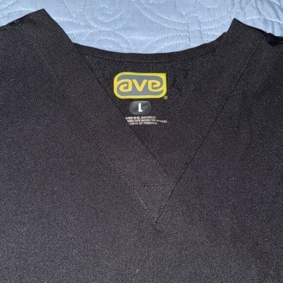 Ave By Medline Black Scrub Set L Unisex V-Neck Top & Elastic Waist Pants - Picture 3 of 15